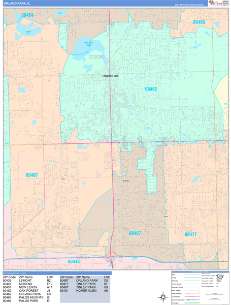 Orland Park Wall Map